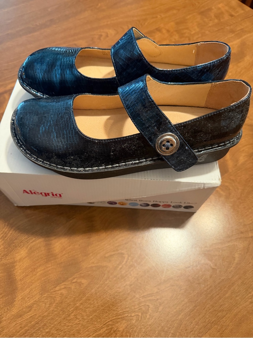 Alegria Blue Textured Mary Jane Slip-On - Paloma